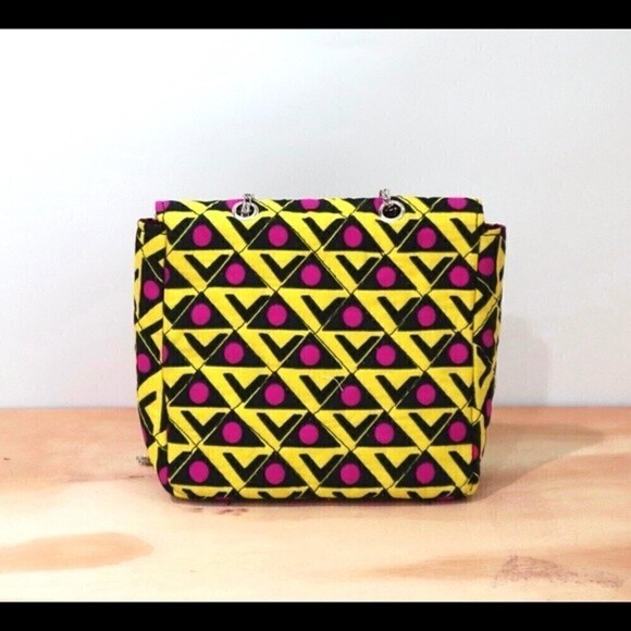 Minimalist Mini‎ Bag Purse Clutch Yellow and Fuschia - Picture 4 of 6